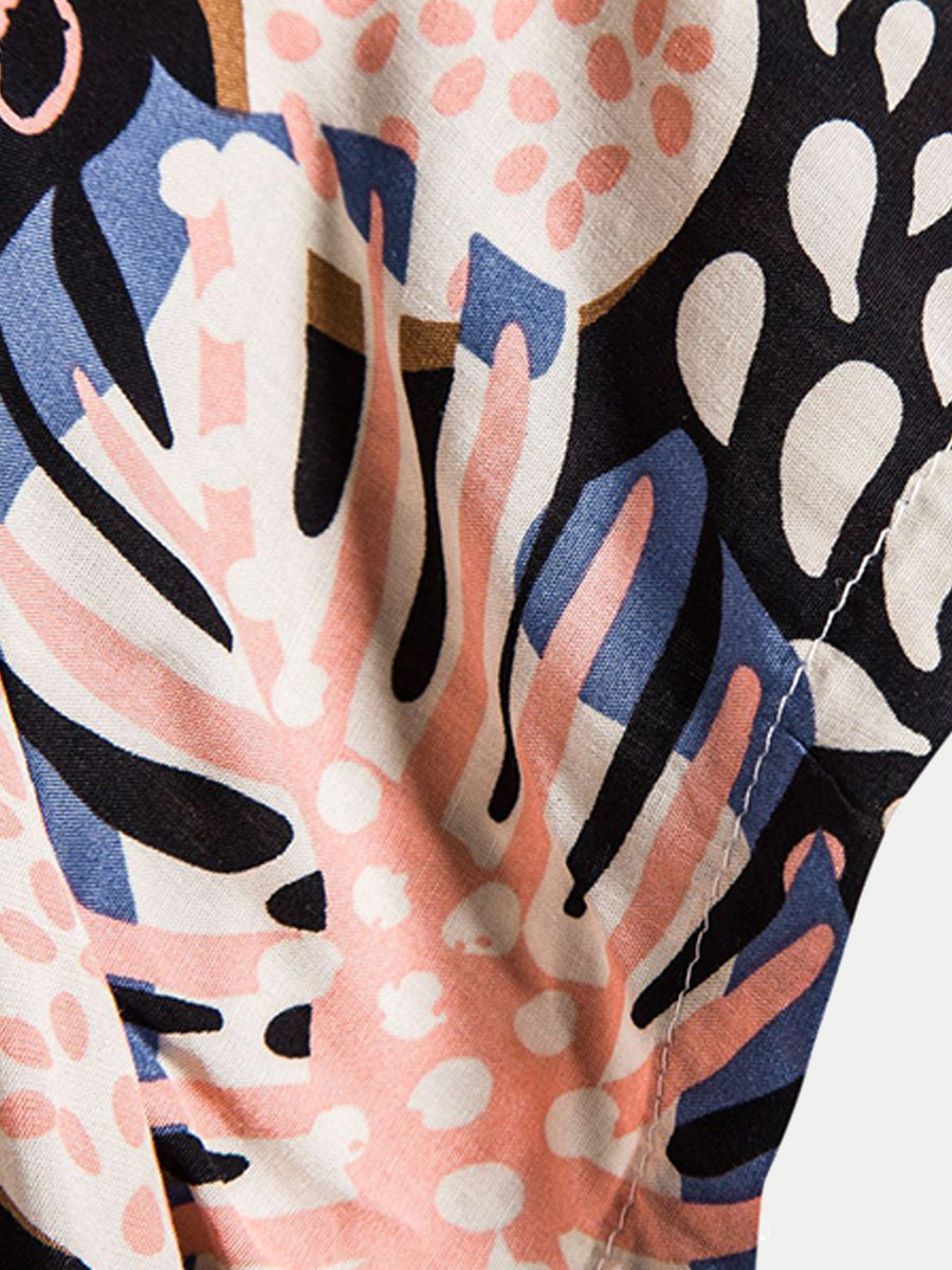 Camicia da uomo a maniche corte con stampa hawaiana