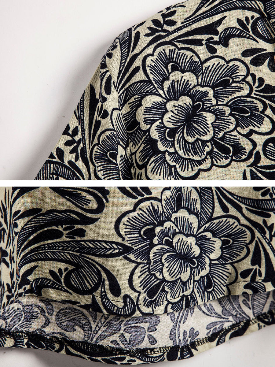 Men's Floral Print short sleeve shirt