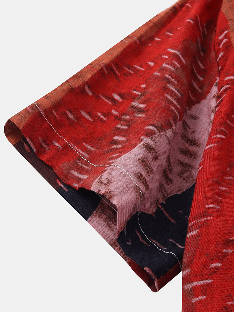 Camicia da uomo a maniche corte con stampa verticale