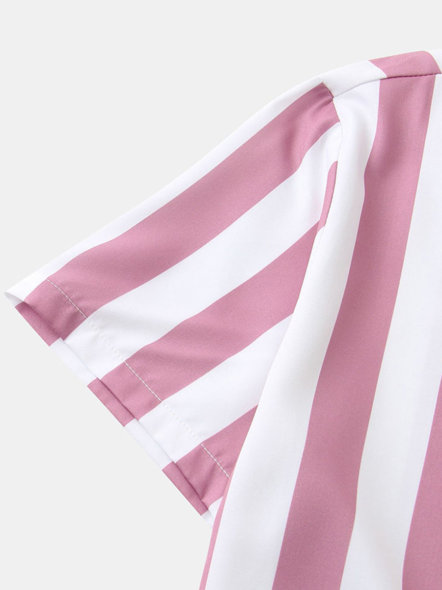 Chemise à manches courtes à imprimé vertical pour homme