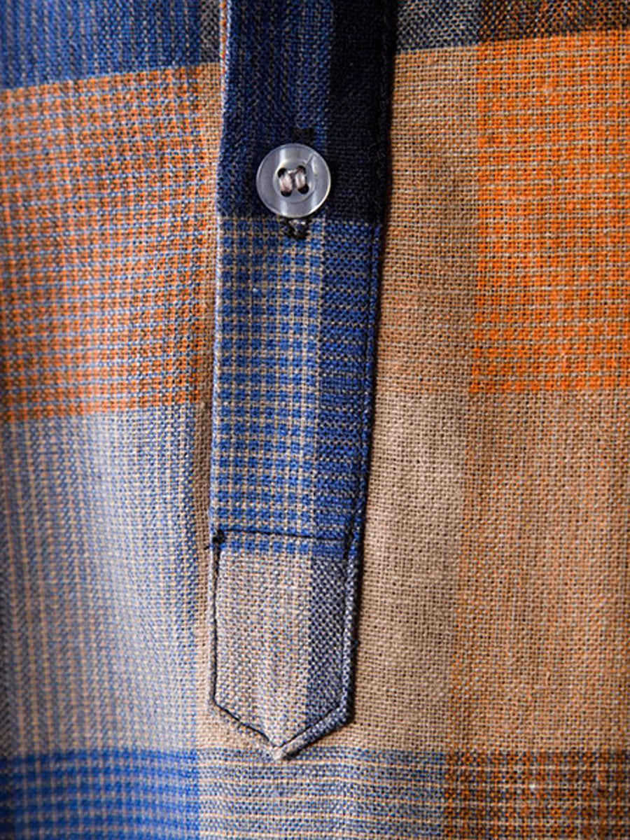 Chemise décontractée à carreaux à manches courtes pour hommes