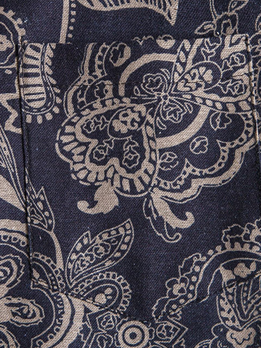 Camicia da uomo a maniche corte con stampa floreale