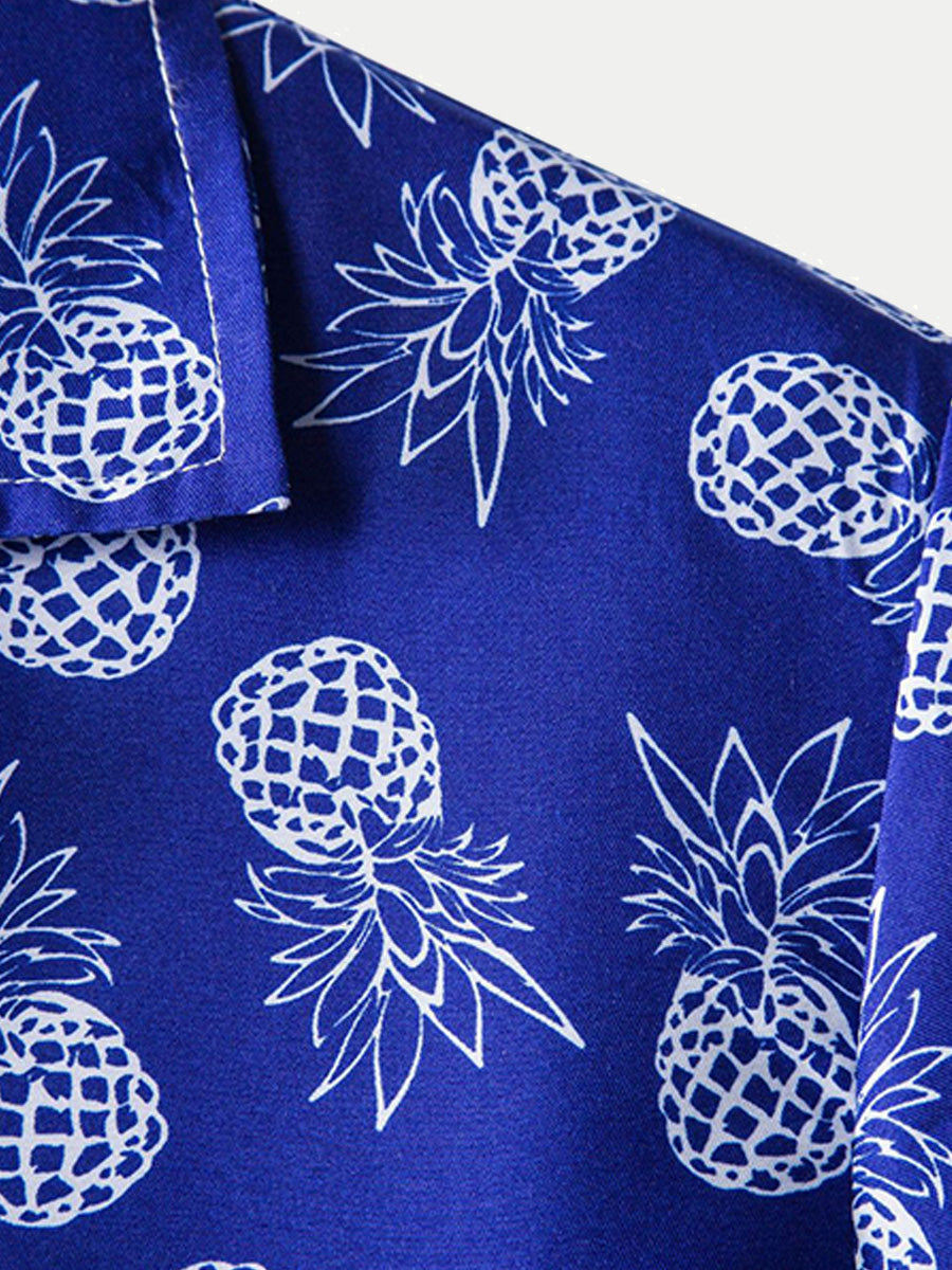 Chemise homme manches courtes imprimé ananas