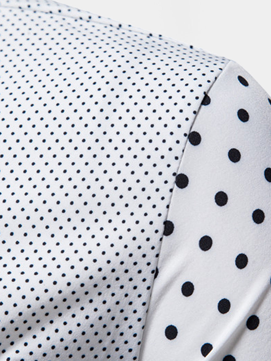 Chemise homme manches courtes imprimé pois