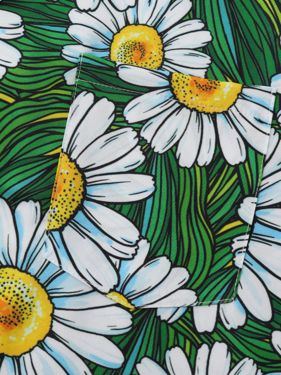 Camicia a maniche corte floreale da uomo