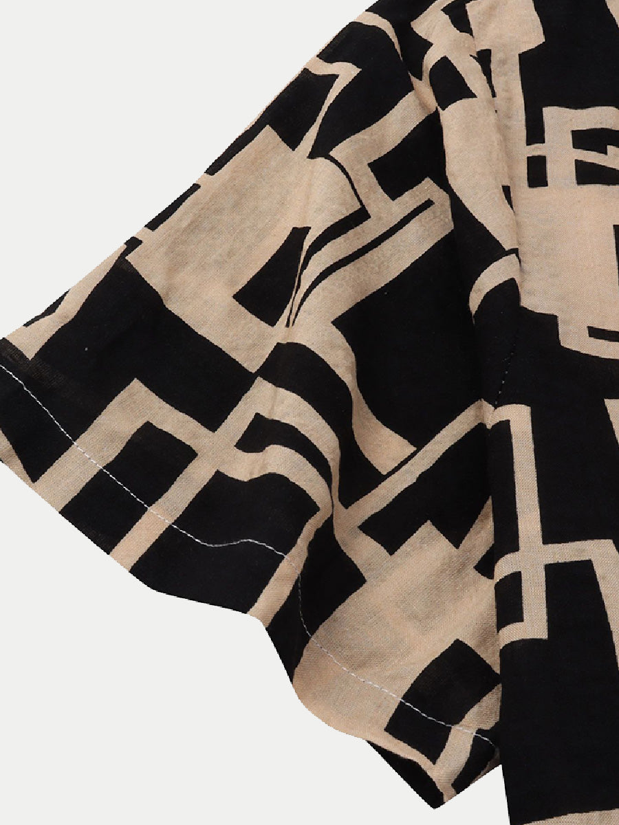 Men's Casual printed short sleeve shirt