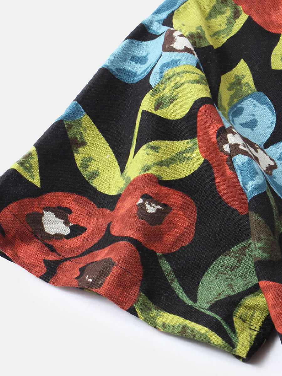 Men's Floral Print short sleeve shirt