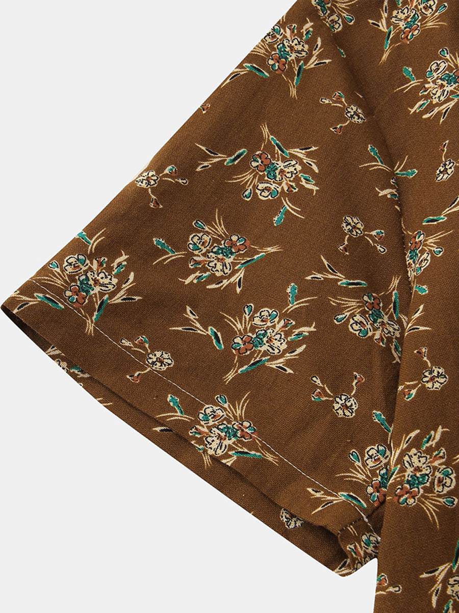 Men's Floral print short sleeve shirt