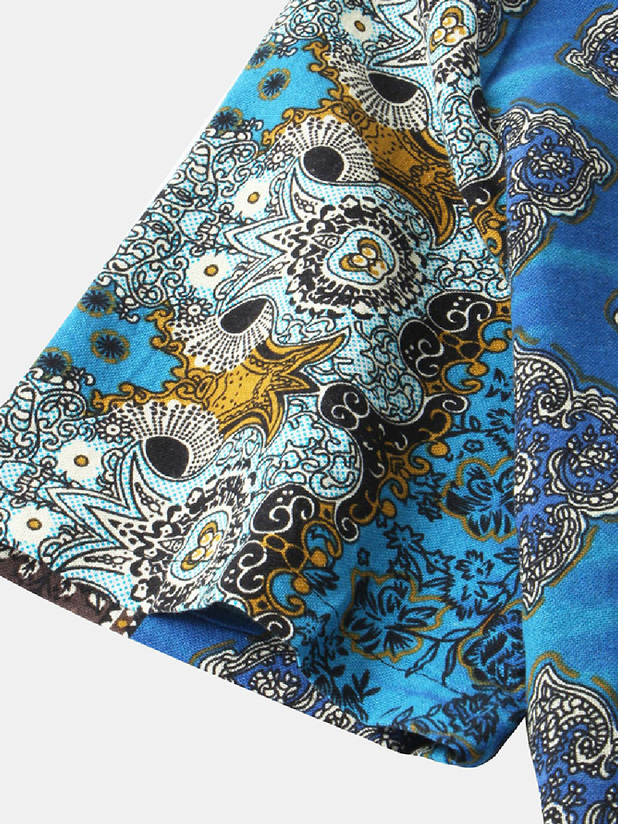 Men's Floral Print short sleeve shirt