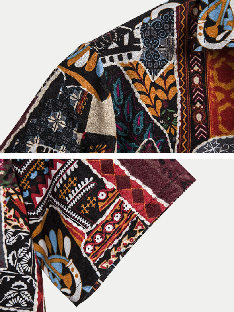 Men's Ethnic Print short sleeve shirt