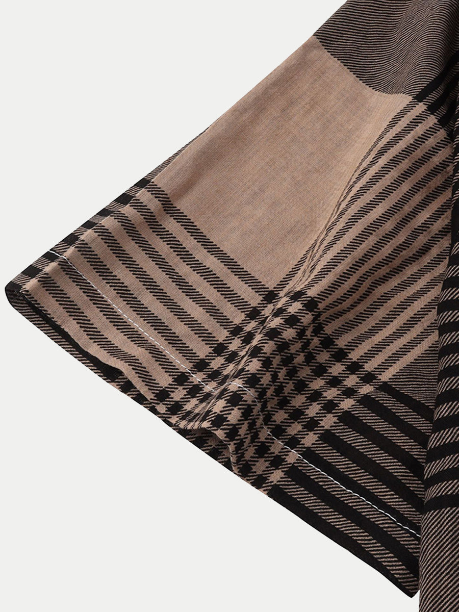 Chemise à manches courtes à carreaux pour hommes