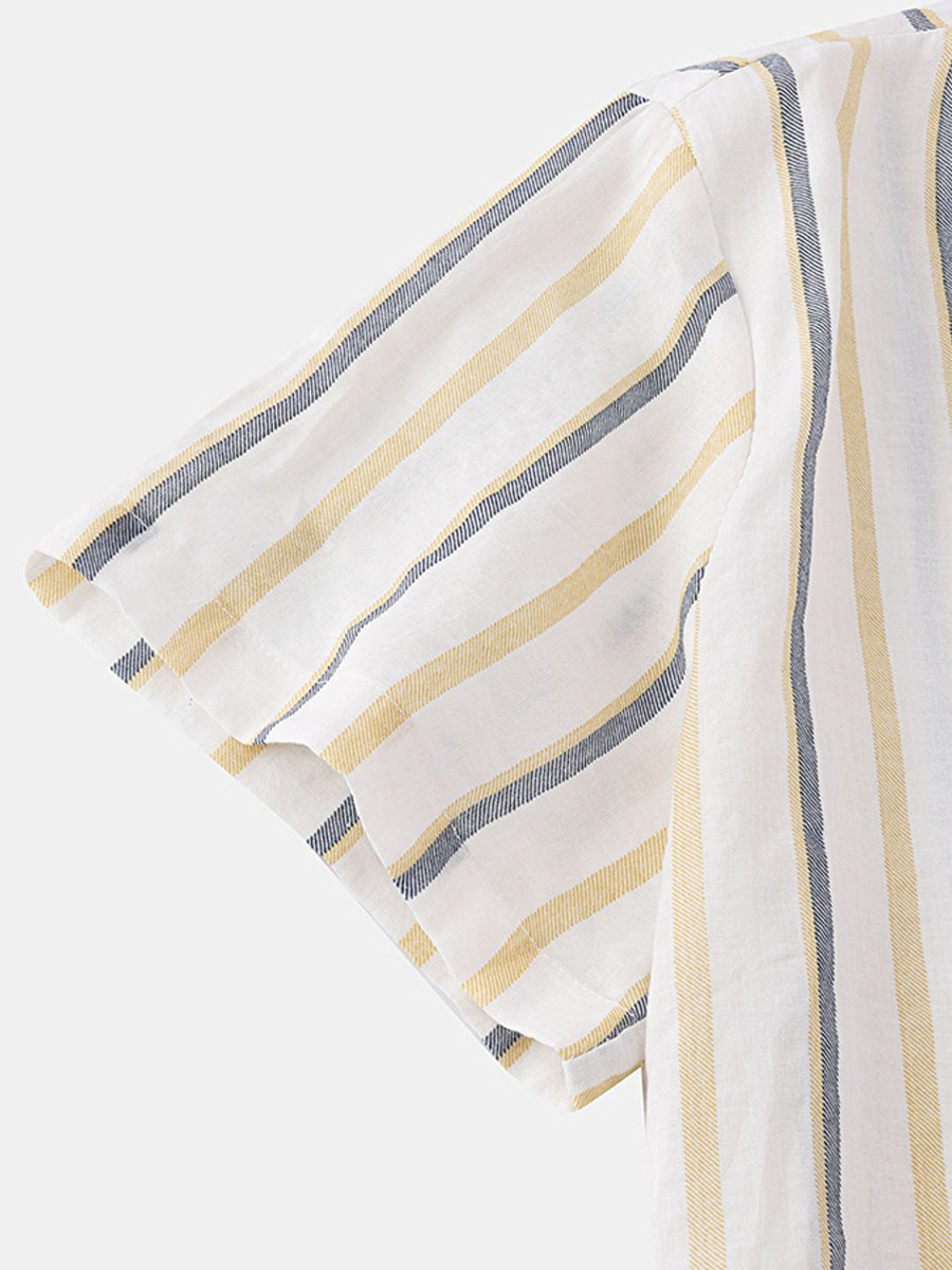 Camicia da uomo a maniche corte con stampa verticale