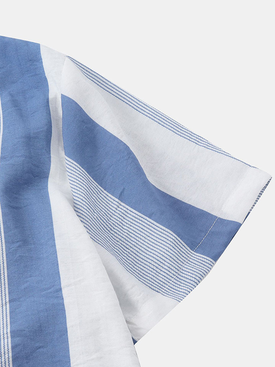 Chemise à manches courtes à imprimé vertical pour homme