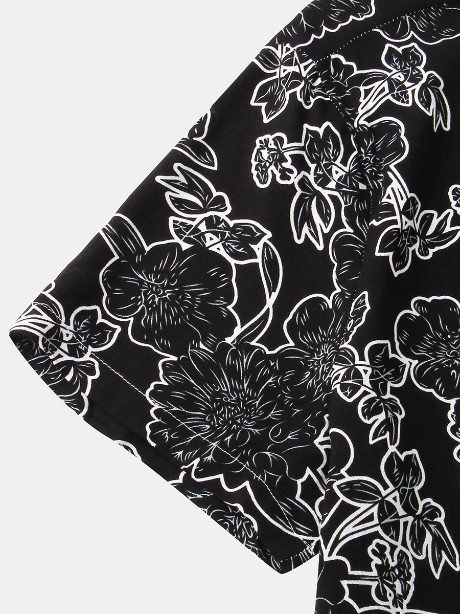 Chemise à manches courtes à fleurs pour hommes