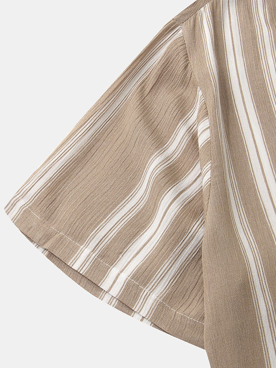 Camicia da uomo a maniche corte con stampa verticale