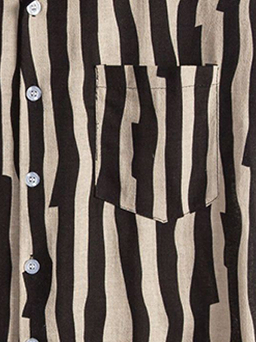 Camicia da uomo a maniche corte con motivo Ripple