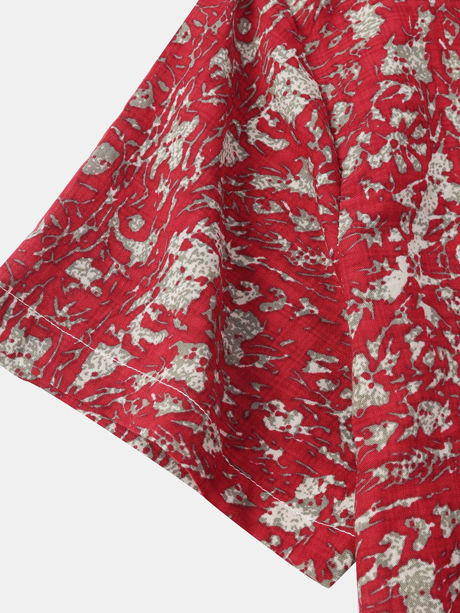 Men's Floral Print short sleeve shirt