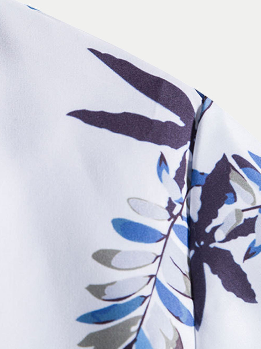 Chemise à manches courtes à imprimé floral pour hommes