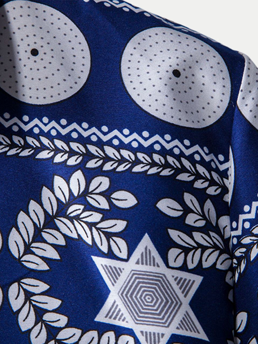 Chemise à manches courtes à imprimé de vacances pour hommes