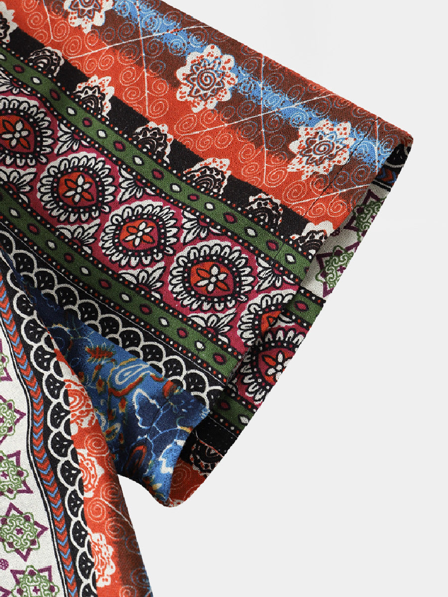 Set camicia e pantaloncini hawaiani floreali da uomo