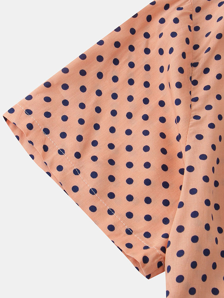 Camicia da uomo a maniche corte a pois