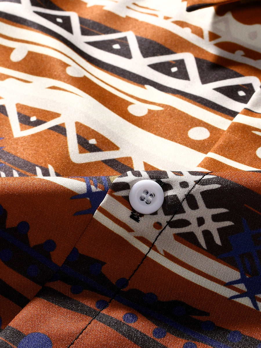 Men's Ethnic Print short sleeve shirt