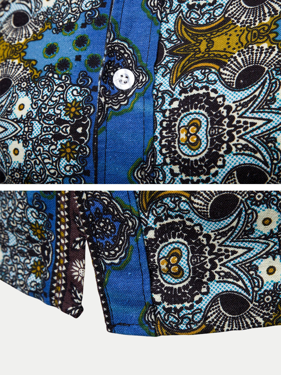 Men's Ethnic Print short sleeve shirt