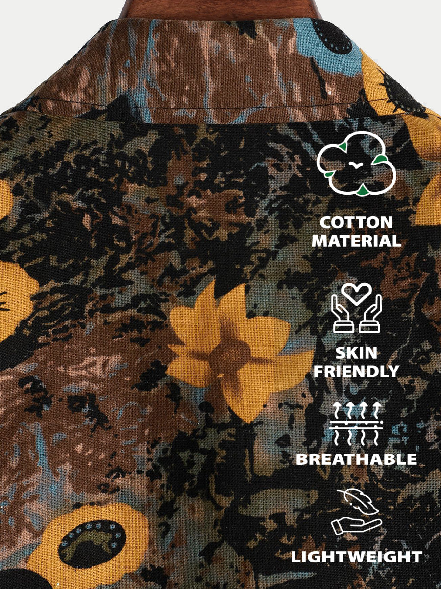 Men's Floral Casual short sleeve shirt
