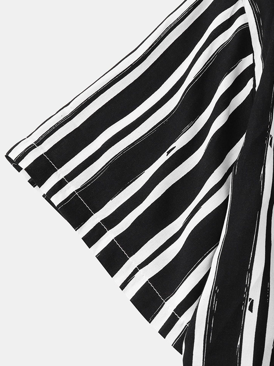 Camicia da uomo a maniche corte con stampa verticale
