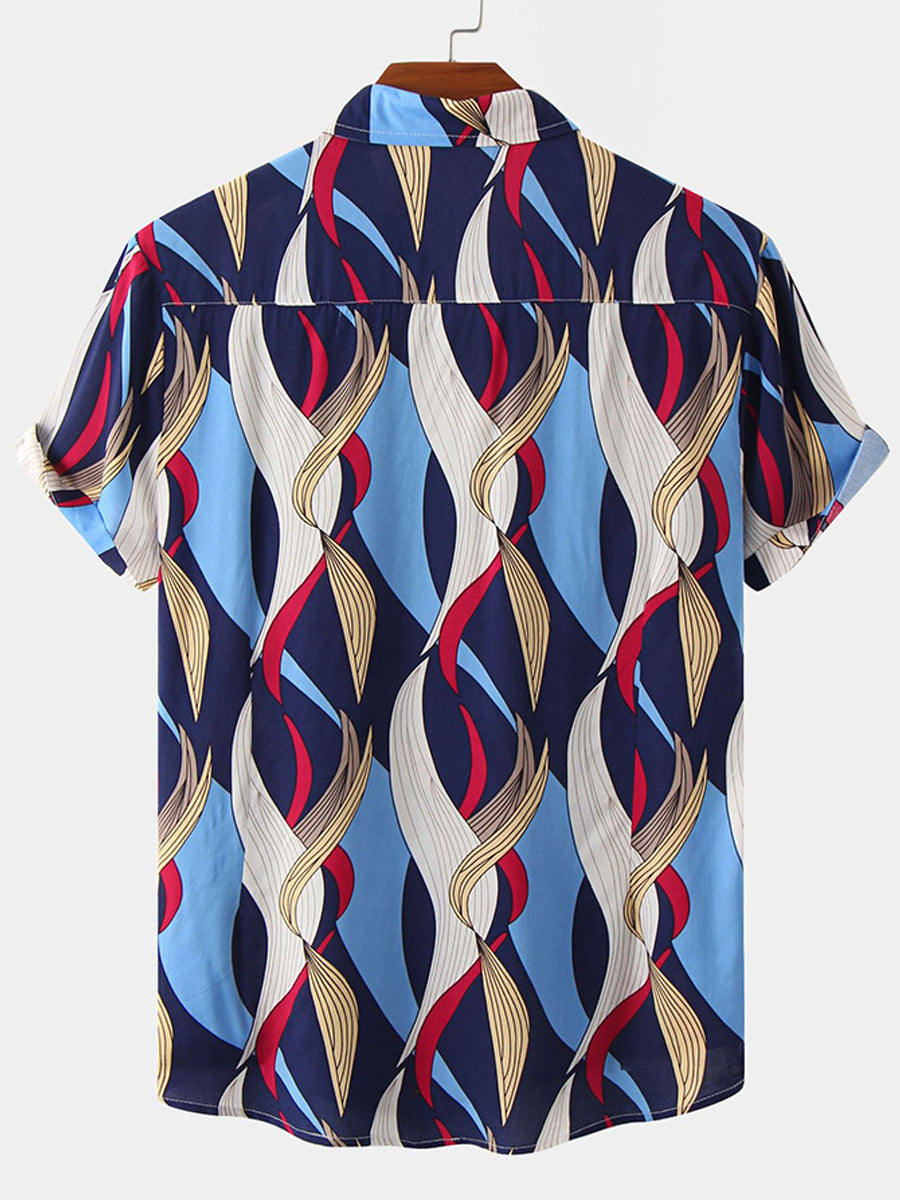 Set camicia e pantaloncini casual floreali da uomo