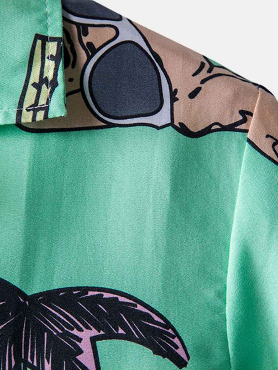 Chemise homme manches courtes imprimé hawaïen