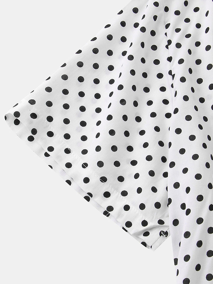 Camicia da uomo a maniche corte a pois