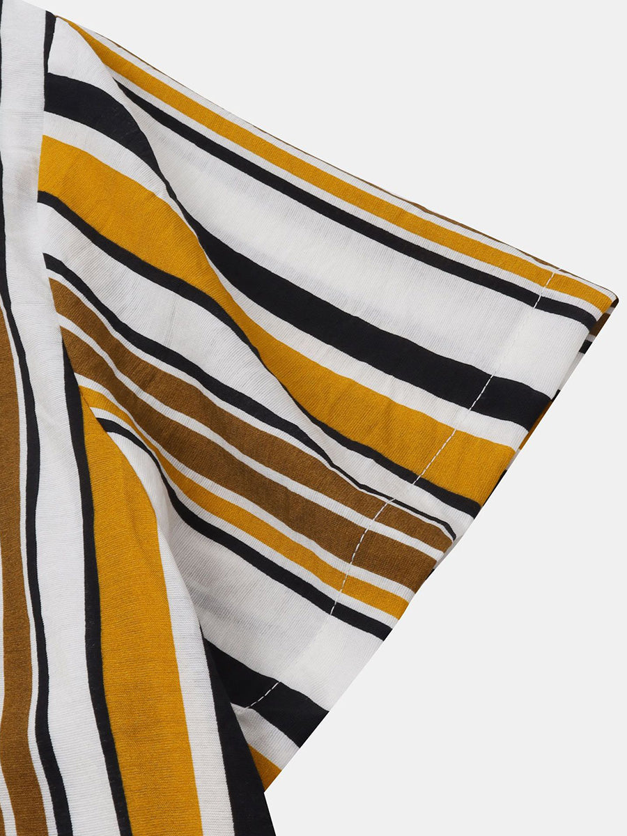 Chemise à manches courtes à imprimé vertical pour homme