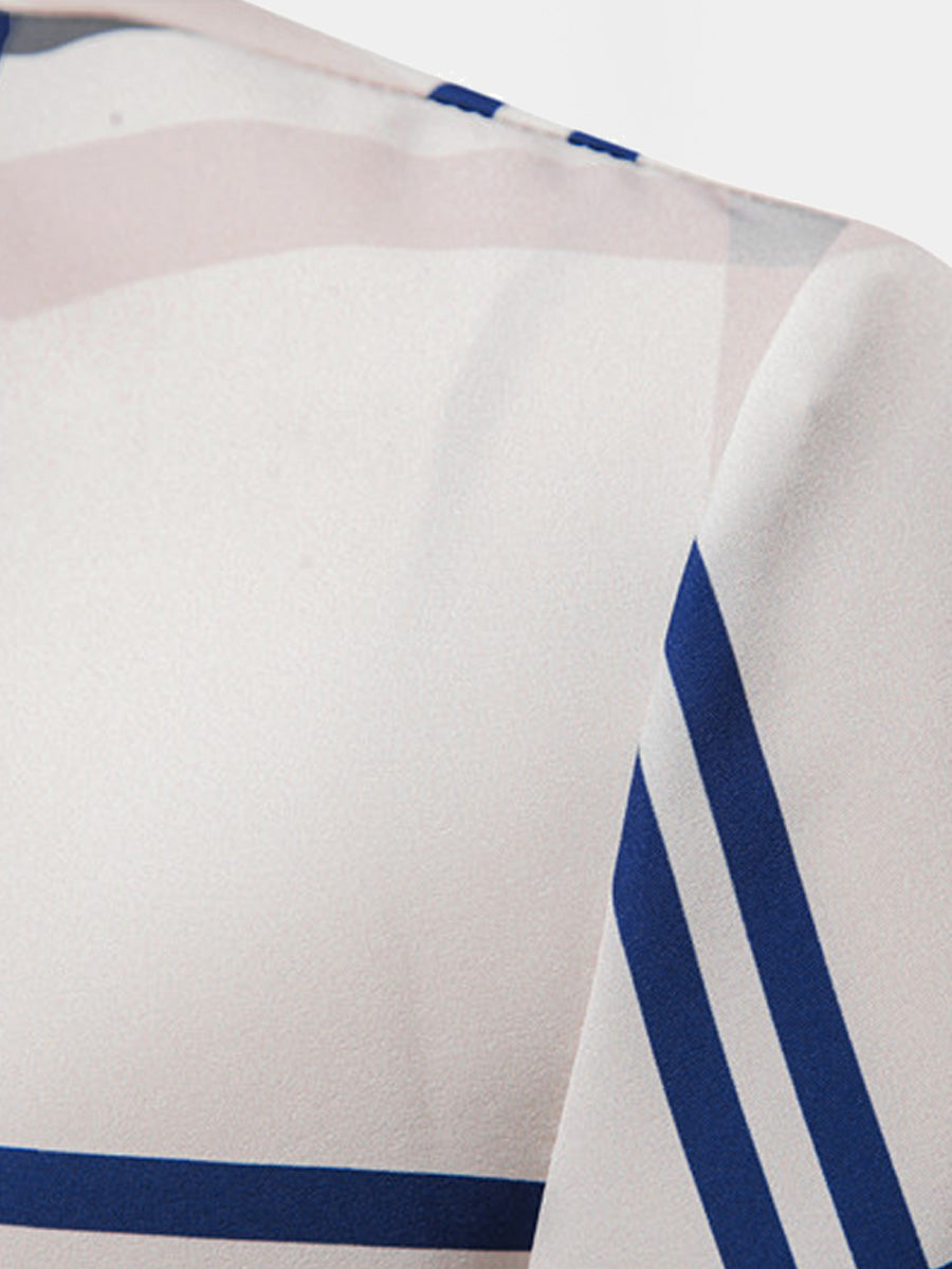 Camicia da uomo a maniche corte con stampa a quadri