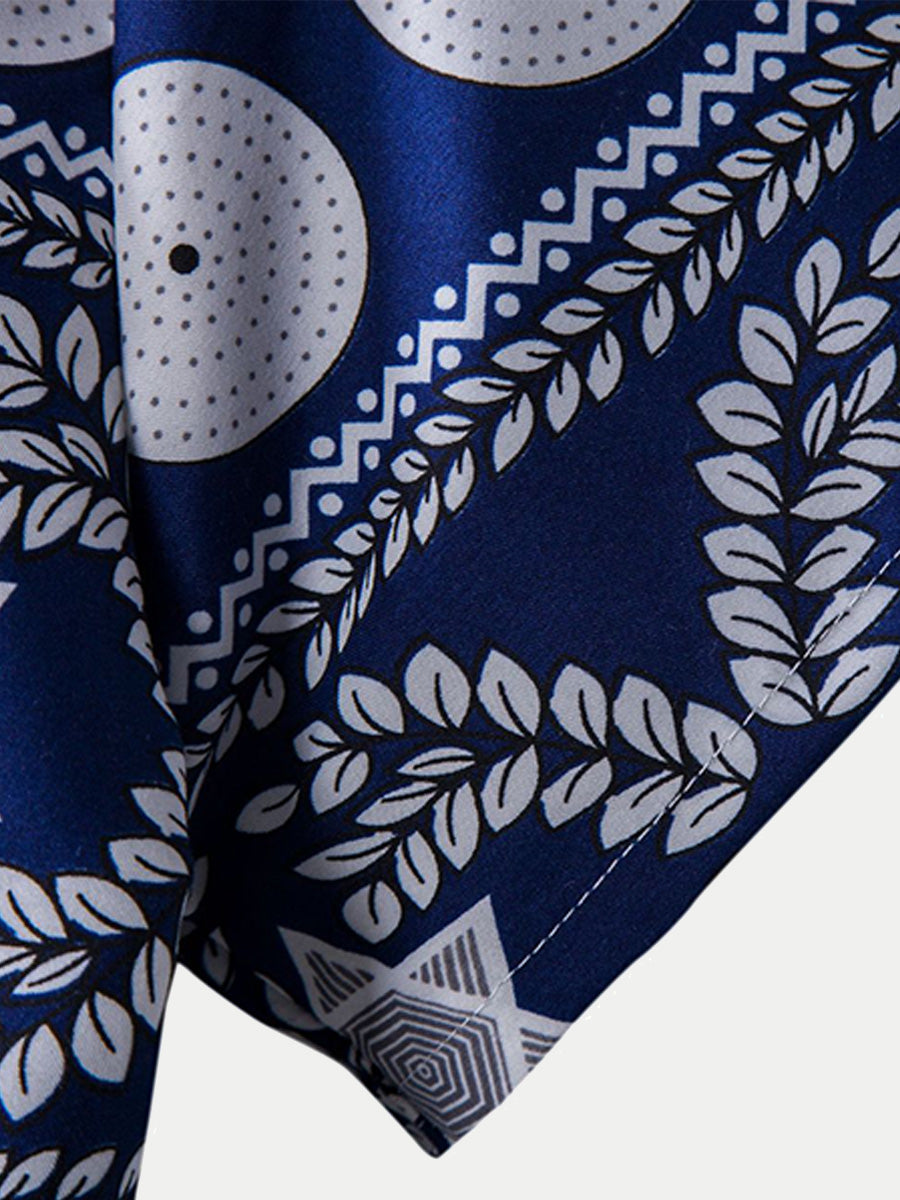 Chemise à manches courtes à imprimé de vacances pour hommes