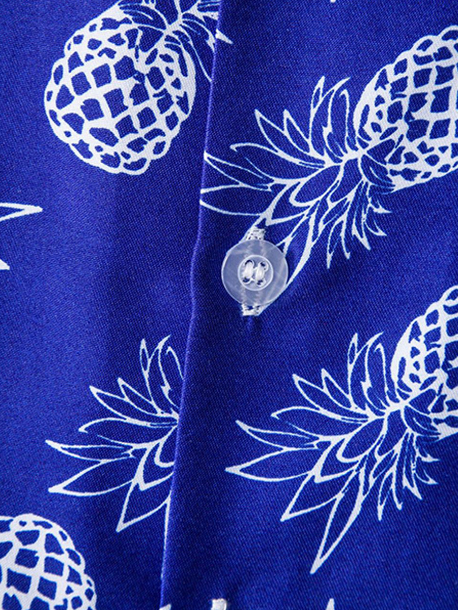 Chemise homme manches courtes imprimé ananas