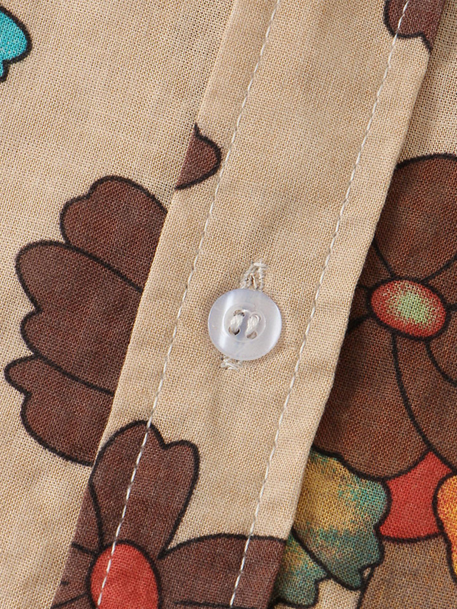 Camicia da uomo a maniche corte con stampa floreale