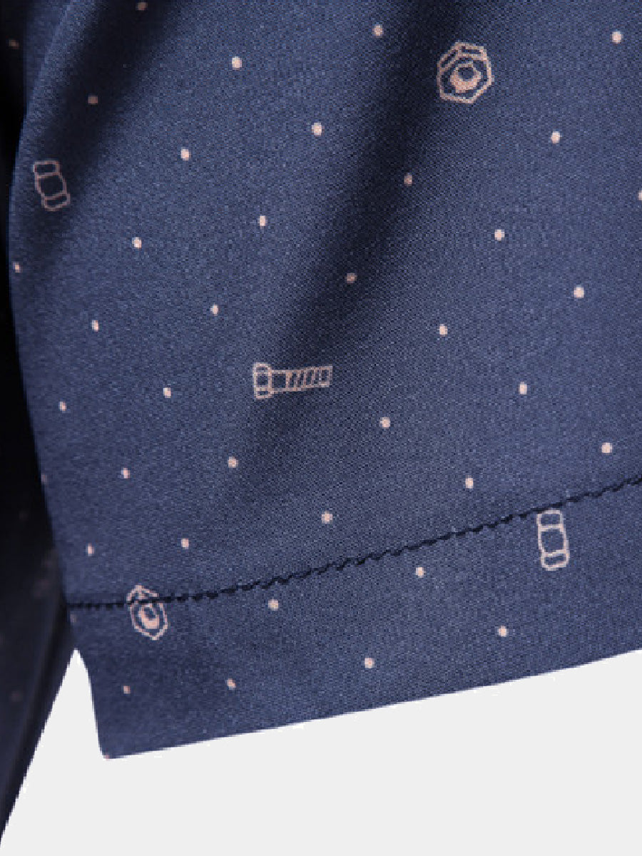 Chemise homme manches courtes imprimé vis
