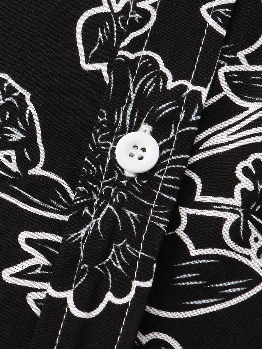 Chemise à manches courtes à fleurs pour hommes