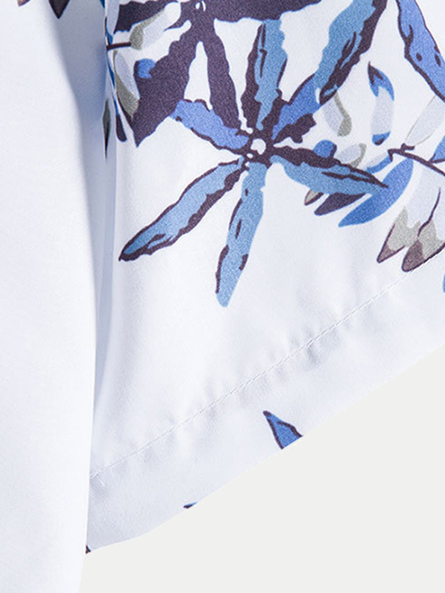 Chemise à manches courtes à imprimé floral pour hommes