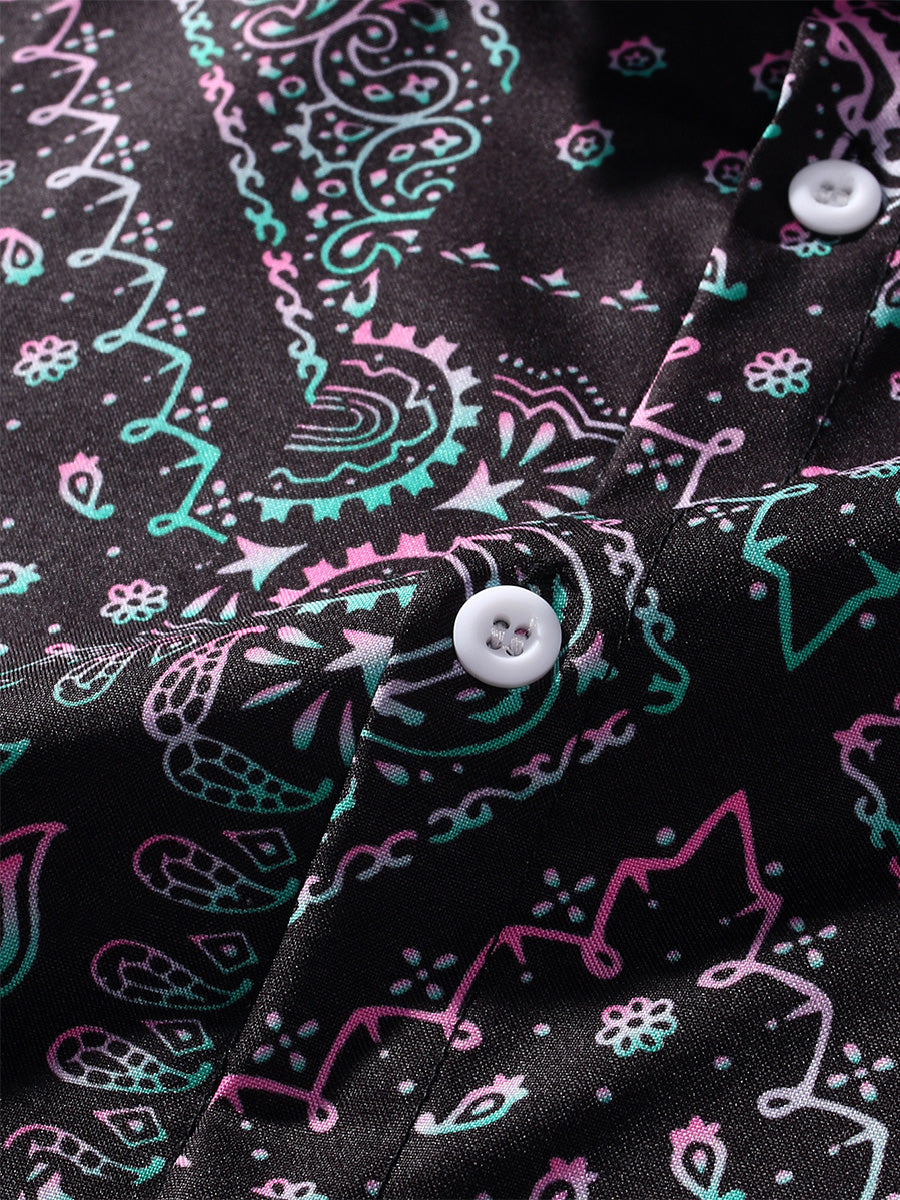 Men's Ethnic Print short sleeve shirt
