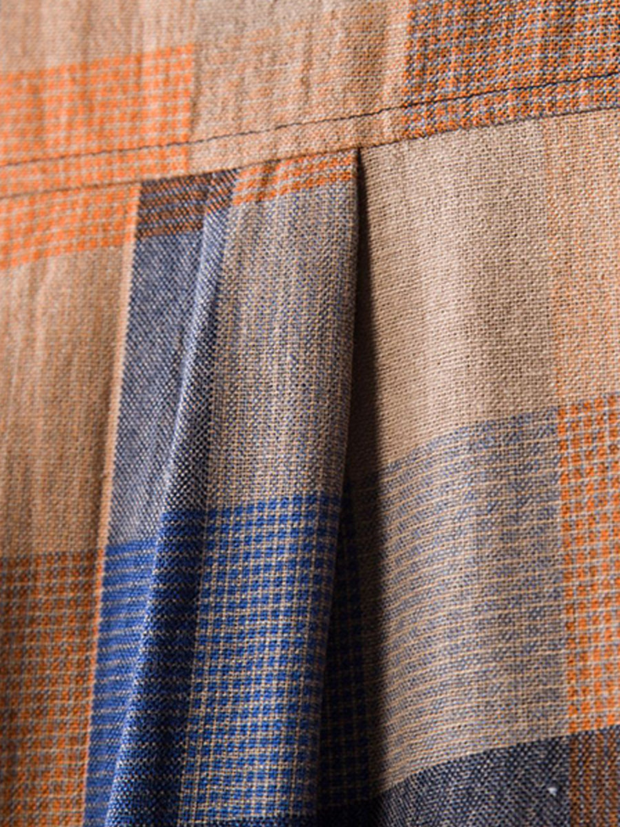 Chemise décontractée à carreaux à manches courtes pour hommes