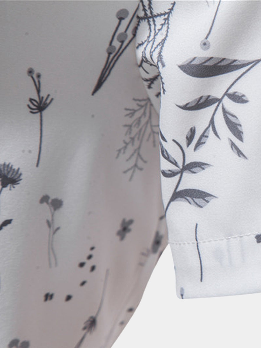 Chemise homme manches courtes imprimé fleuri