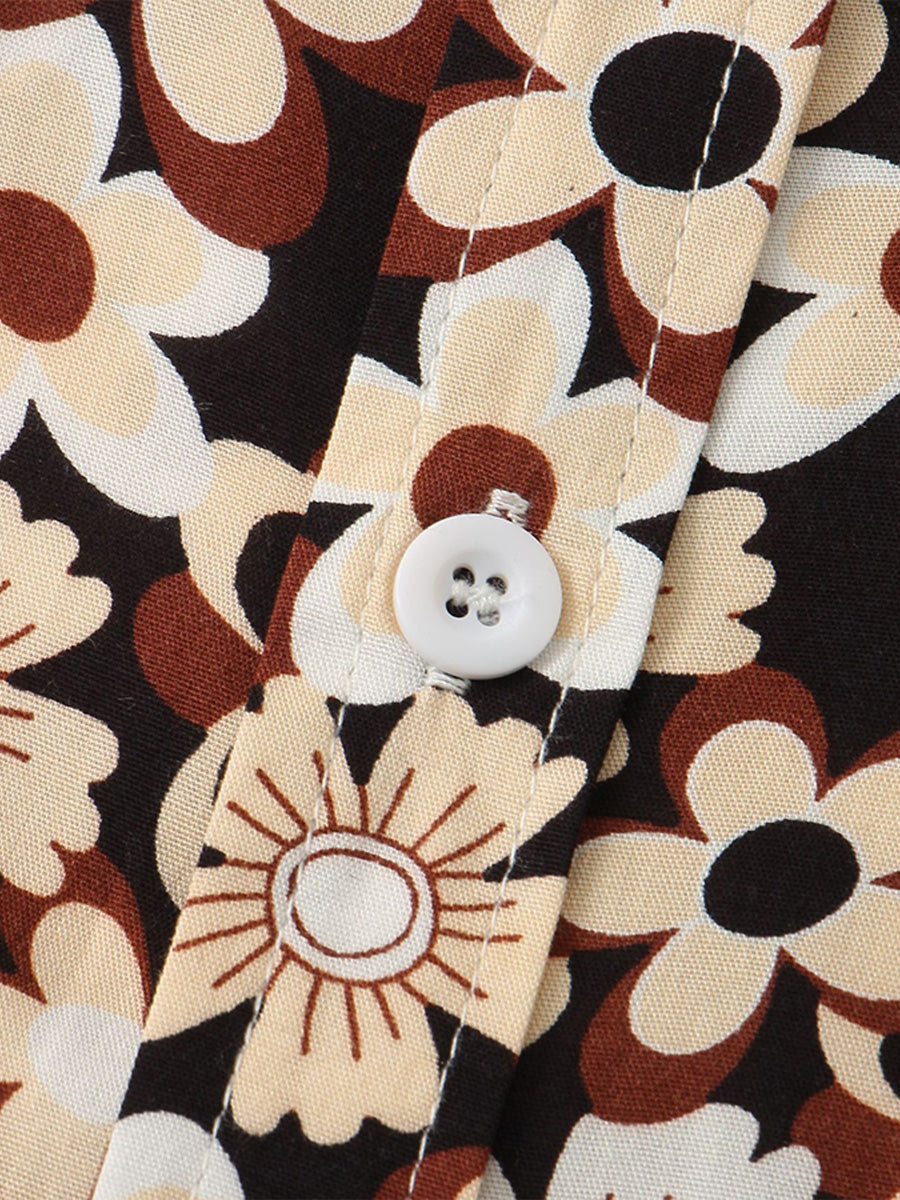 Camicia da uomo a maniche corte con stampa floreale