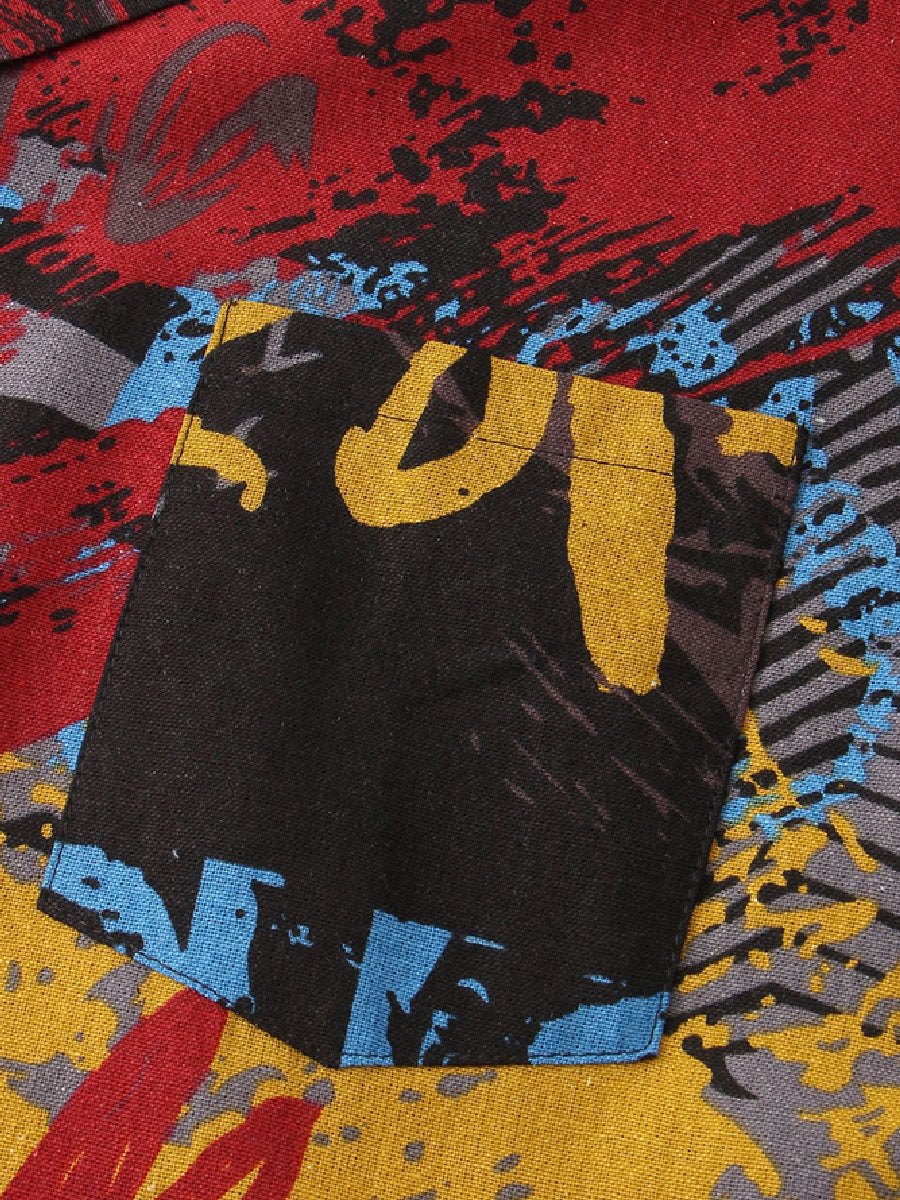 Men's Graffiti Print short sleeve shirt
