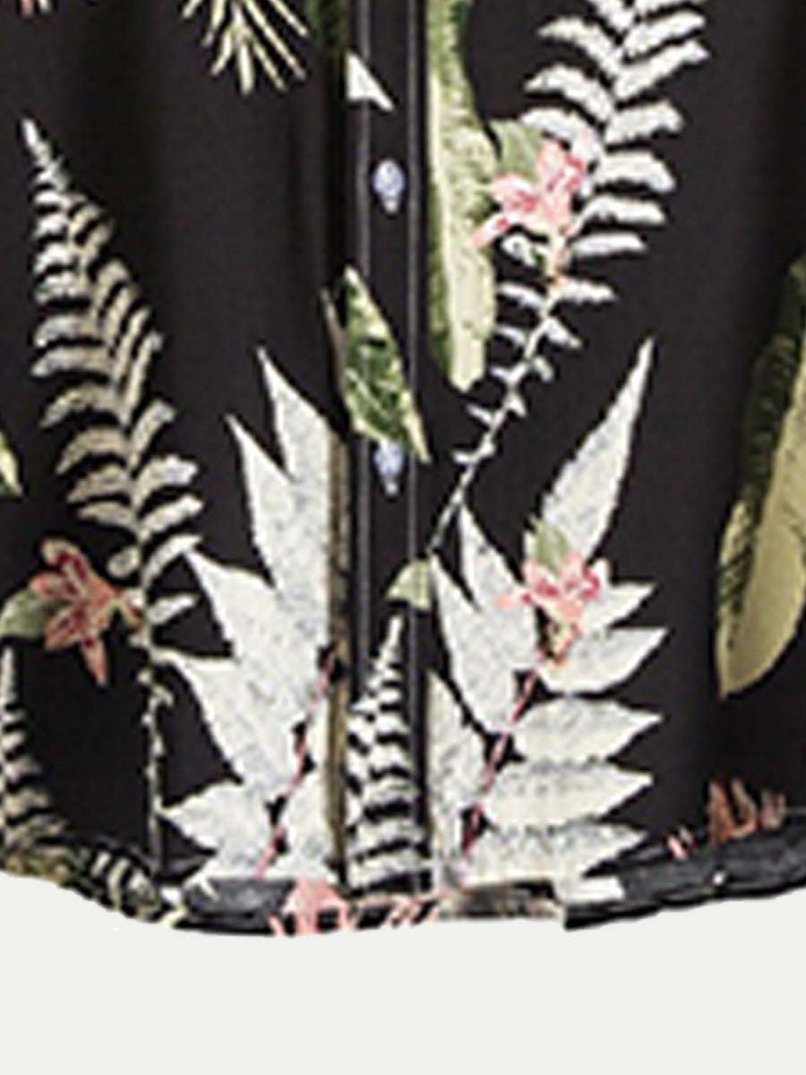 Camicia da uomo manica corta foglia