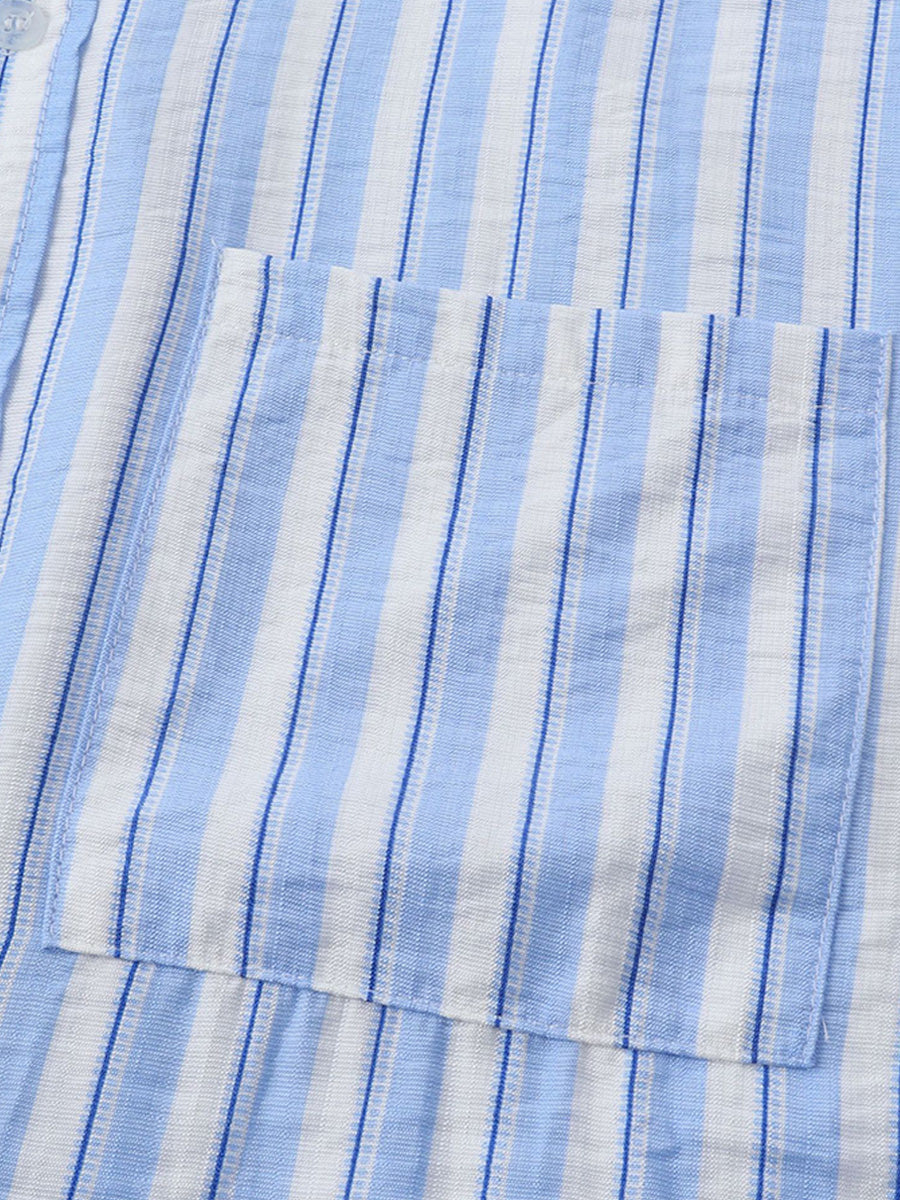Camicia da uomo a maniche corte con stampa verticale