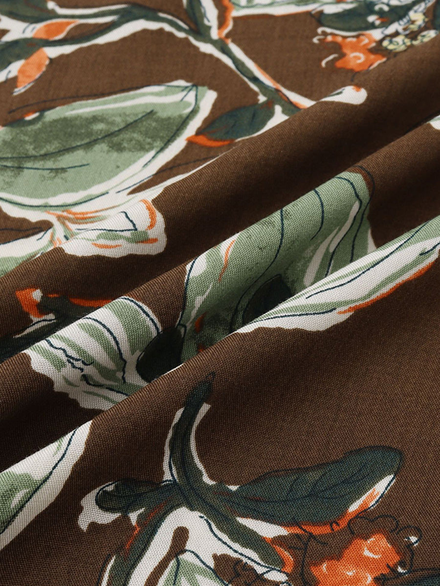 Camicia da uomo a maniche corte con stampa floreale