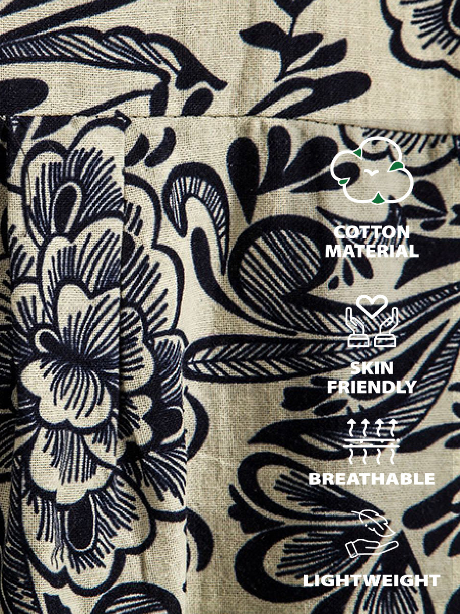 Men's Floral Print short sleeve shirt