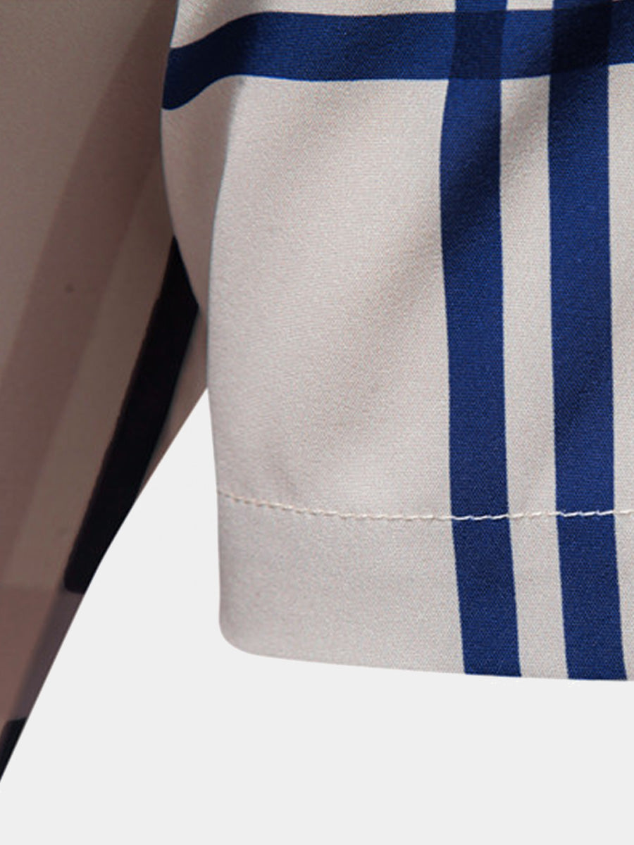 Camicia da uomo a maniche corte con stampa a quadri